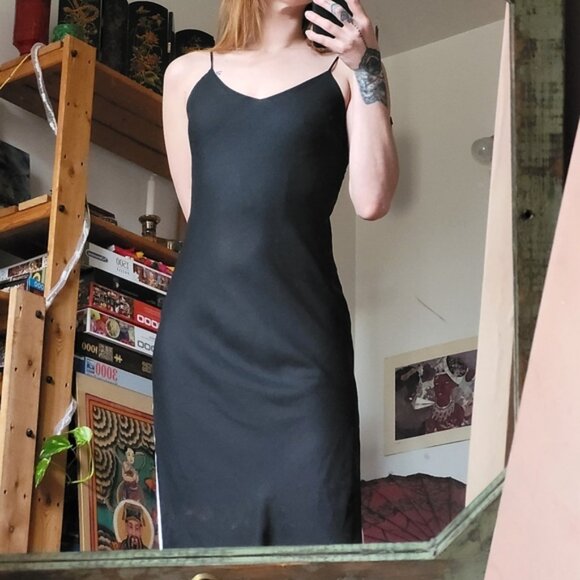 Vintage side slit open back reversible black and white dress - S - Picture 2 of 9